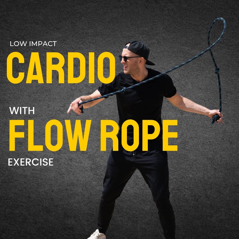 AXiOFiT حبل تمرين فلو - 500 جرام (1.10 رطل) حبل فلو مثقل لتمارين القلب، الملاكمة، HIIT ولياقة الجزء العلوي من الجسم - حبل تمرين مزدوج قابل للتعديل للرجال، النساء، المبتدئين - للاستخدام الداخلي والخارجي - Image 2